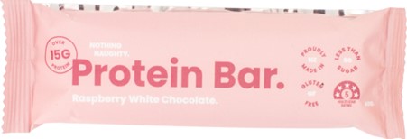 Nothing Naughty Protein Bar Rasp white choc 40g